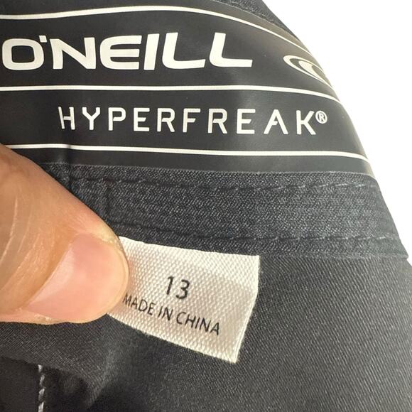 O’Neill Hyperfreak Black Saltwater Solids Stretch 5" Boardshorts Women’s Size 13 - Picture 3 of 7